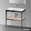 Металлическая консоль с раковиной c-bonded Duravit XViu 80 х 48 х h85 см, чёрный матовый/абрикосовый жемчуг (XV4715OB210) фото 2 Aquada.com.ua