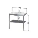 Металлическая консоль с раковиной c-bonded Duravit XViu 80 х 48 х h85 см, чёрный матовый/абрикосовый жемчуг (XV4715OB210) фото 3 Aquada.com.ua