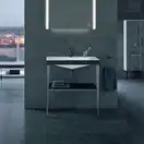 Металлическая консоль с раковиной c-bonded Duravit XViu 80 х 48 х h85 см, чёрный матовый/чёрный глянецевый (XV4715OB240) фото 3 Aquada.com.ua
