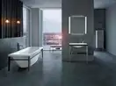 Металлическая консоль с раковиной c-bonded Duravit XViu 80 х 48 х h85 см, чёрный матовый/чёрный глянецевый (XV4715OB240) фото 4 Aquada.com.ua