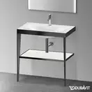 Металлическая консоль с раковиной c-bonded Duravit XViu 80 х 48 х h85 см, чёрный матовый/белый глянцевый (XV4715OB285) фото 2 Aquada.com.ua