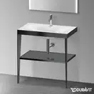 Металлическая консоль с раковиной c-bonded Duravit XViu 80 х 48 х h85 см, чёрный матовый/серый (XV4715OB289) фото 2 Aquada.com.ua