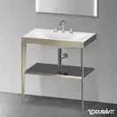 Металлическая консоль с раковиной c-bonded Duravit XViu 80 х 48 х h85 см, матовое шампанское/чёрный глянцевый (XV4715TB140) фото 2 Aquada.com.ua
