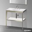 Металлическая консоль с раковиной Duravit XViu 80 х 48 х h85 см, матовое шампанское/белый матовый (XV4715TB185) фото 2 Aquada.com.ua