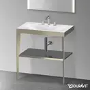 Металлическая консоль с раковиной c-bonded Duravit XViu 80 х 48 х h85 см, матовое шампанское/сёрый (XV4715TB189) фото 2 Aquada.com.ua