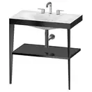 Металлическая консоль с раковиной c-bonded Duravit XViu 80 х 48 х h85 см, чёрный матовый/чёрный глянецевый (XV4715TB240) фото 1 Aquada.com.ua