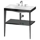 Металлическая консоль с раковиной c-bonded Duravit XViu 80 х 48 х h85 см, чёрный матовый/серый (XV4715TB289) фото 1 Aquada.com.ua