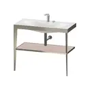 Металлическая консоль с раковиной c-bonded Duravit XViu 100 х 48 х h85 см, матовое шампанское/абрикосовый жемчуг (XV4716EB110) фото 1 Aquada.com.ua