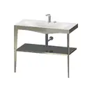 Металлическая консоль с раковиной c-bonded Duravit XViu 100 х 48 х h85 см, матовое шампанское/серый (XV4716EB189) фото 1 Aquada.com.ua