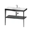 Металлическая консоль с раковиной c-bonded Duravit XViu 100 х 48 х h85 см, чёрный матовый/серый (XV4716EB289) фото 1 Aquada.com.ua