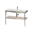 Металлическая консоль с раковиной c-bonded Duravit XViu 120 х 48 х h85 см, матовое шампанское/абрикосовый жемчуг (XV4717OB110) фото 1 Aquada.com.ua