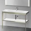 Металлическая консоль с раковиной c-bonded Duravit XViu 120 х 48 х h85 см, матовое шампанское/белый глянцевый (XV4717OB185) фото 2 Aquada.com.ua