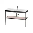Металлическая консоль с раковиной c-bonded Duravit XViu 120 х 48 х h85 см, чёрный матовый/абрикосовый жемчуг (XV4717OB210) фото 1 Aquada.com.ua