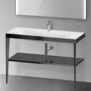 Металлическая консоль с раковиной c-bonded Duravit XViu 120 х 48 х h85 см, чёрный матовый/чёрный глянцевый (XV4717OB240) фото 2 Aquada.com.ua