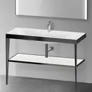 Металлическая консоль с раковиной c-bonded Duravit XViu 120 х 48 х h85 см, чёрный матовый/белый глянцевый (XV4717OB285) фото 2 Aquada.com.ua