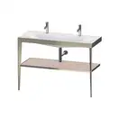Металлическая консоль с раковиной c-bonded Duravit XViu 120 х 48 х h85 см, матовое шампанское/абрикосовый жемчуг (XV4718OB110) фото 1 Aquada.com.ua