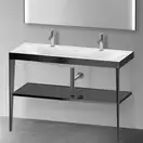 Металлическая консоль с раковиной c-bonded Duravit XViu 120 х 48 х h85 см, чёрный матовый/чёрный глянцевый (XV4718OB240) фото 2 Aquada.com.ua
