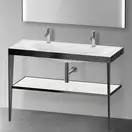 Металлическая консоль с раковиной c-bonded Duravit XViu 120 х 48 х h85 см, чёрный матовый/белый глянцевый (XV4718OB285) фото 2 Aquada.com.ua