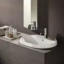 GEBERIT VARIFORM умывальник встраиваемый, овальной формы, 60*48см, с полкой для отверстия под смеситель, с переливом, глазурованный снизу (500.725.01.2) фото 3 Aquada.com.ua