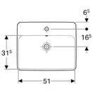 Geberit VariForm Умивальник вбудований, прямокутний, білий (500.741.01.2)