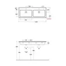 Раковина двойная Globo Forty3 125 x 47 см (FO125.BI) фото 3 Aquada.com.ua