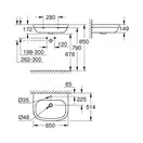 Раковина подвесная Grohe Euro Ceramic 65 х 51,4 см, с покрытием PureGuard (3932300H) фото 2 Aquada.com.ua