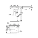 Раковина подвесная Grohe Euro Ceramic 55 х 45 см, с покрытием PureGuard (3933600H) фото 2 Aquada.com.ua