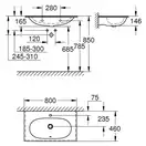 Умивальник накладний Grohe Essence 80х46 см, білий (3956700H)