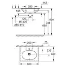 Раковина накладная на столешницу Grohe Essence 46 х 60 см (3956800H) фото 2 Aquada.com.ua