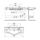 Раковина-столешница 150 х 51 см Laufen Palace, с полотенцедержателем (H8127060001081) фото 2 Aquada.com.ua
