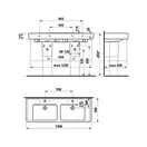 Двойная раковина 130 х 48 см Laufen Pro (H8149670001041) фото 3 Aquada.com.ua