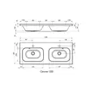 Двойная раковина Ravak Chrome 1200 х 490 мм (с переливом) (XJG01112000)