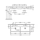 Двойная раковина 130 х 47 см Villeroy & Boch Collaro (альпийский белый, с переливом) (4A34D401) фото 2 Aquada.com.ua