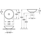 VILLEROY & BOCH LOOP & FRIENDS умывальник для установки на столешницу d 43см, белый альпин (51440001) фото 2 Aquada.com.ua