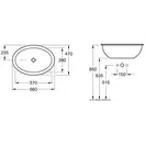 Раковина встраиваемая (в столешницу) сверху Villeroy & Boch Loop & Friends 660 х 470 мм (61553001) фото 3 Aquada.com.ua