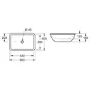 Раковина встраиваемая под столешницу Villeroy & Boch Loop & Friends 540 х 340 мм (61630001) фото 3 Aquada.com.ua