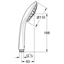 Ручний душ, 3 режими струменя Grohe Euphoria (27221001)