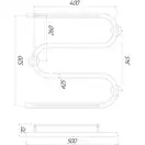 Сушарка рушників електрична Qtap Snake shelf (CRM) 500x500 LE з тримачем рушників (QTSNAKE500500SHLE) фото 2 Aquada.com.ua