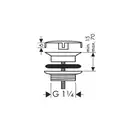 Сливной вентиль с фиксированной крышкой Hansgrohe (цвет - хром) (50001000) фото 2 Aquada.com.ua
