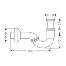 Сифон трубчатый для биде Hansgrohe (цвет - хром) (55237000) фото 2 Aquada.com.ua