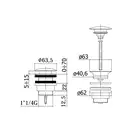 Донный клапан Clic-Clac Paffoni Light (цвет - чёрный матовый) (ZSCA050NO) фото 2 Aquada.com.ua