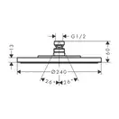 Верхний душ Ø 240 мм Axor Starck (цвет - полированное красное золото), 1 вид струи (28494300) фото 2 Aquada.com.ua