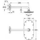 Верхній душ з кронштейном Grohe Rainshower Veris 300 (26068000)