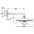 GROHE Верхний душ 380мм, 3 вида струи Euphoria  (26459000) фото 4 Aquada.com.ua