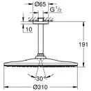 Верхній душ зі стельовим кронштейном Grohe Rainshower Mono (260000) (26560000)