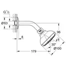 Верхній душ з кронштейном Grohe New Tempesta 100 (27870001)