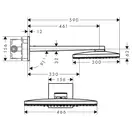 Верхний душ 466 х 300 мм Hansgrohe Rainmaker Select (цвет - хром/чёрный) (24005600) фото 2 Aquada.com.ua