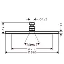 Верхній душ Hansgrohe Croma 280 1jet, хром (26220000)