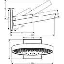 Верхний душ Ø 360 мм Hansgrohe Rainfinity, 3-типа струи (цвет - матовая бронза) (26234140)