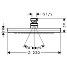 Верхній душ Hansgrohe Croma 220 1jet, хром (26464000)